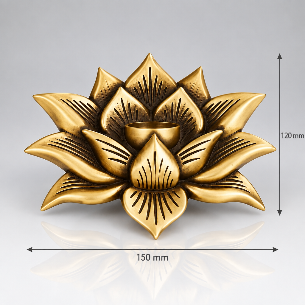 Brass Lotus Statues Coffee Antique Finish PP
