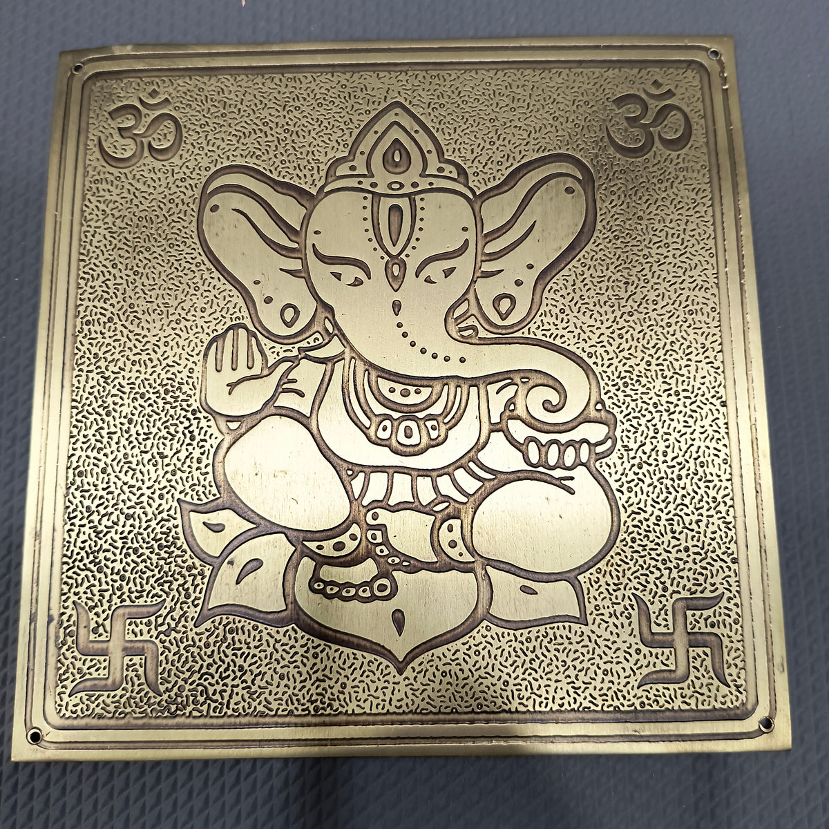 Brass Strip Plate Ganpati Brass Strip 200x200mm Brass Antique PP