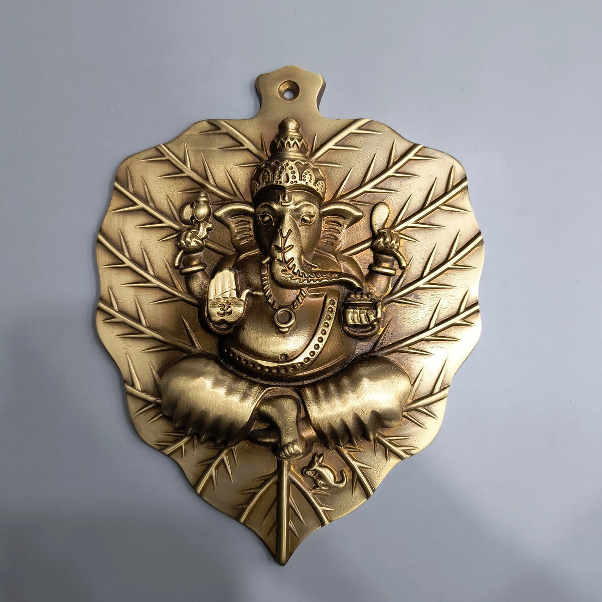 Brass Patta Ganesh ji 185x144mm Brass Material Antique Finish PP