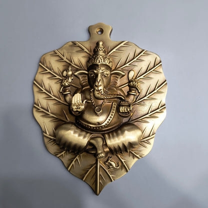 Brass Patta Ganesh ji 185x144mm Brass Material Antique Finish PP