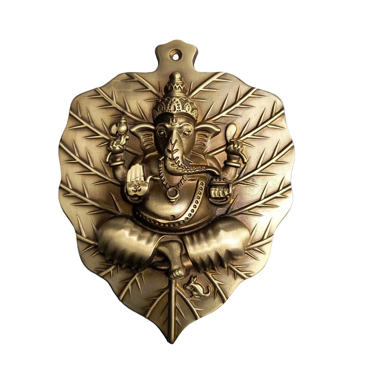 Brass Patta Ganesh ji 185x144mm Brass Material Antique Finish PP