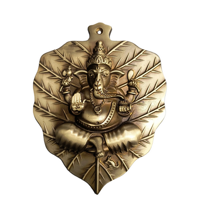 Brass Patta Ganesh ji 185x144mm Brass Material Antique Finish PP