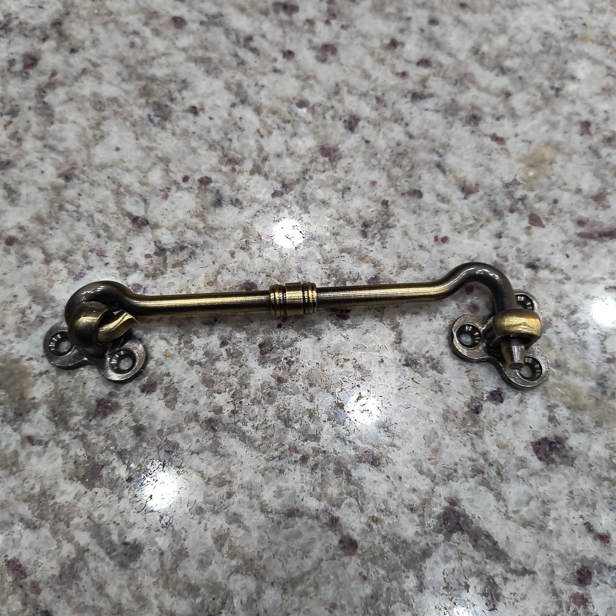 Gate Hook 5" with Centre Gat and Flower Side Plate Brass Material Antique Finish Legend