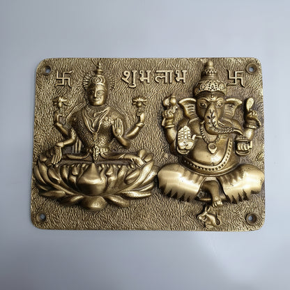 Brass Laxmi and Ganapati Size 150x100mm Brass Material Antique Finish PP
