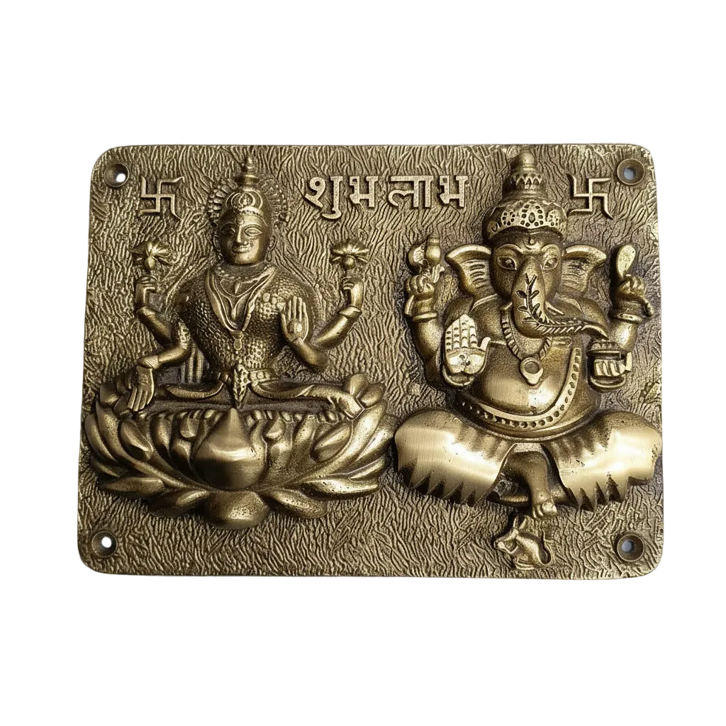 Brass Laxmi and Ganapati Size 150x100mm Brass Material Antique Finish PP